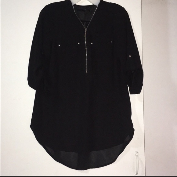Black 3/4 Sleeve Blouse - Picture 1 of 6